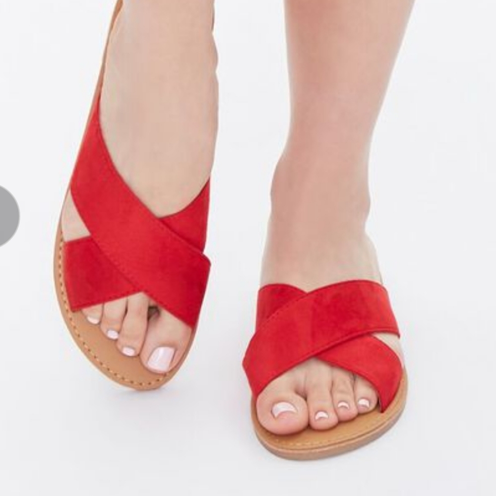 Forever 21 red criss-cross sandals